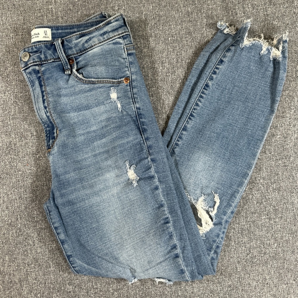 Abercrombie‎ & Fitch Super Skinny Ankle High Rise Jeans 27 4R 4 Denim Jean NWT